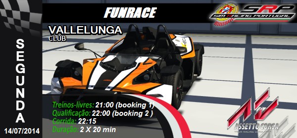 Assetto Corsa Funrace KTM @ Vallelunga Club : SimRacing Portugal